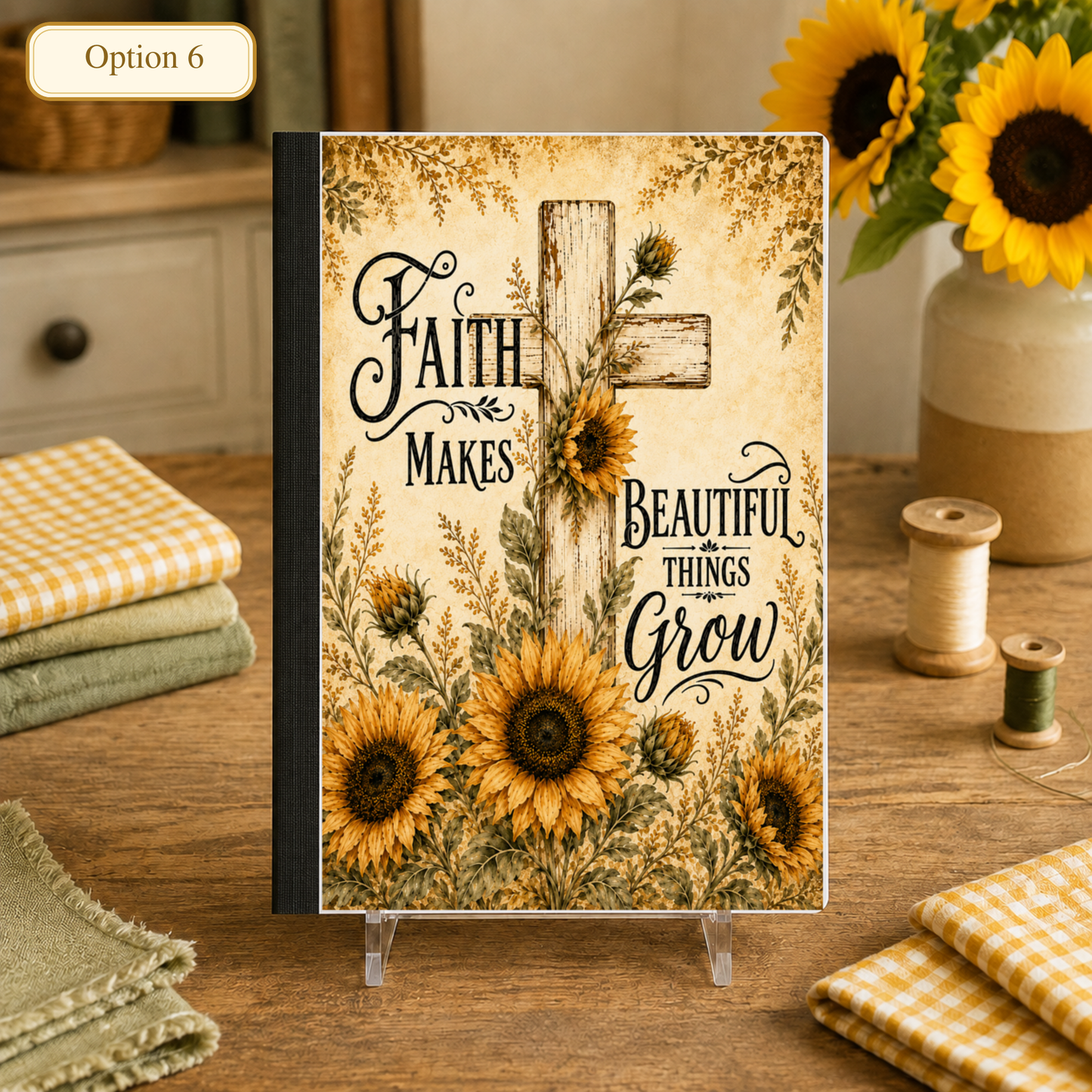 Sunflowers, Sunshine and Smiles- Custom Notebooks