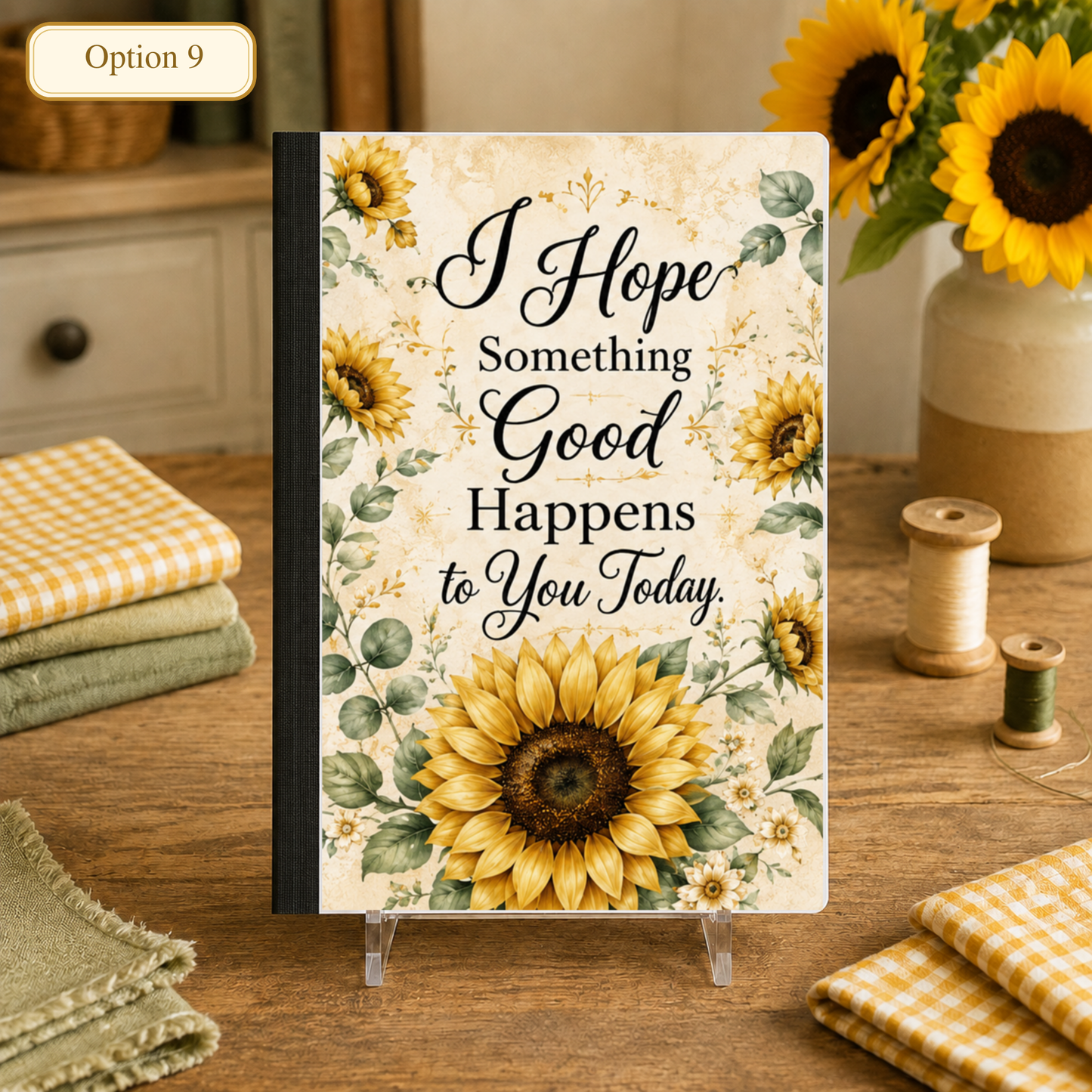 Sunflowers, Sunshine and Smiles- Custom Notebooks