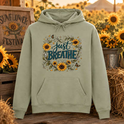 Ready-to-Ship Sweatshirts Sunflowers Just Breathe