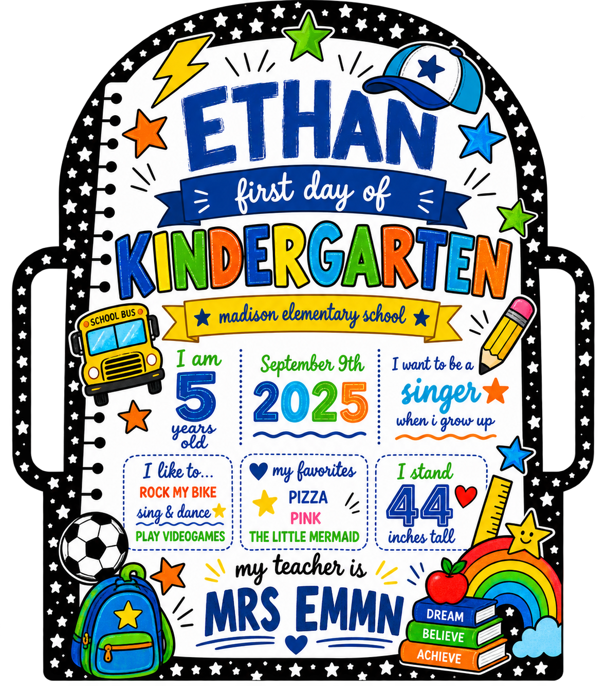 Personalized First &  Last Day of School Boards