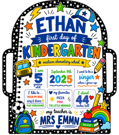 Personalized First &  Last Day of School Boards