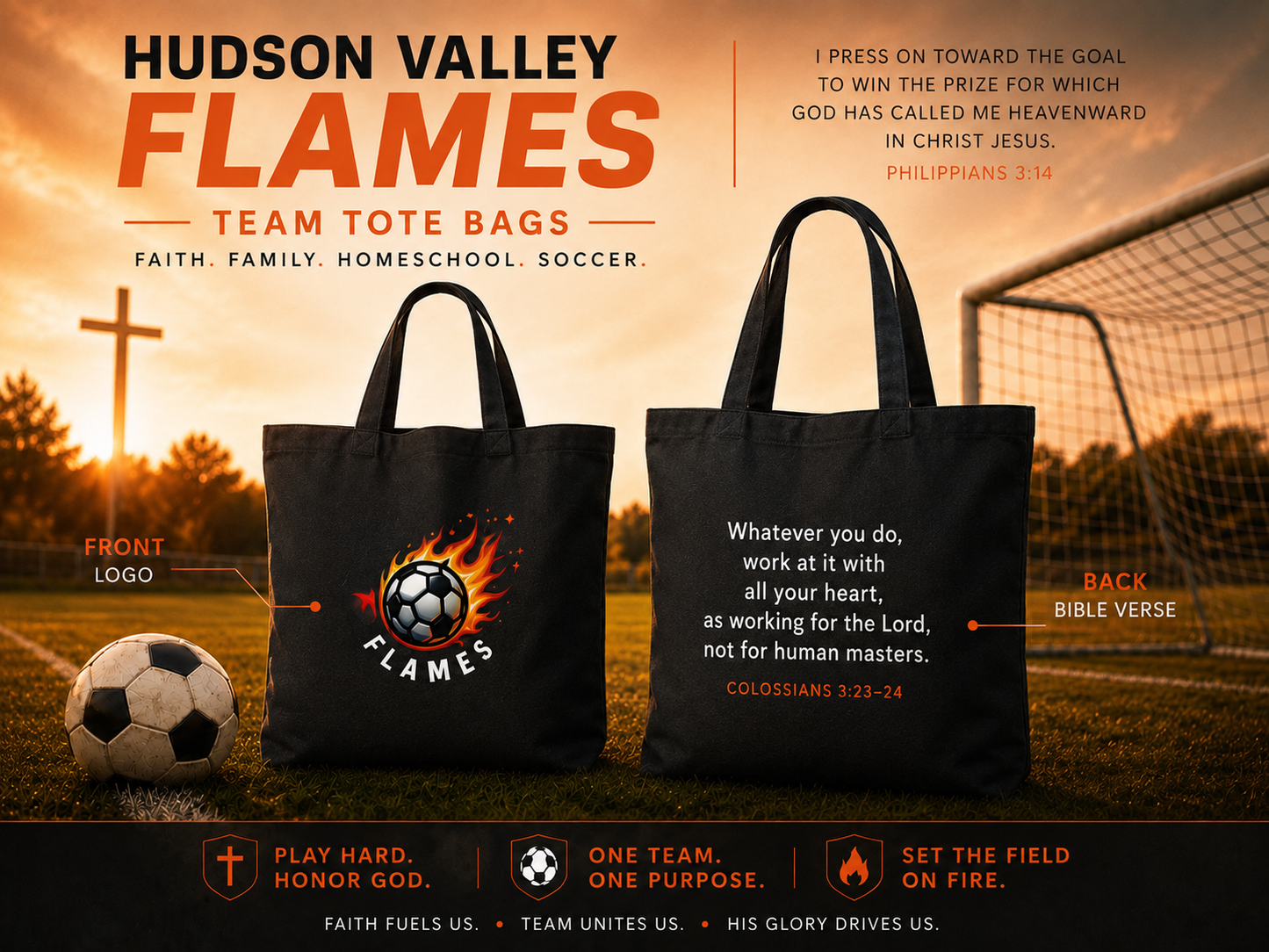 Hudson Valley Flames Team Tote Bag