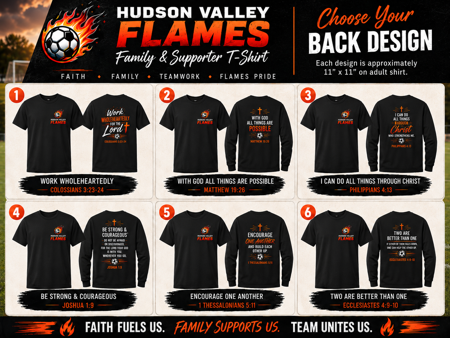 Hudson Valley Flames Family and Team Supporter Apparel