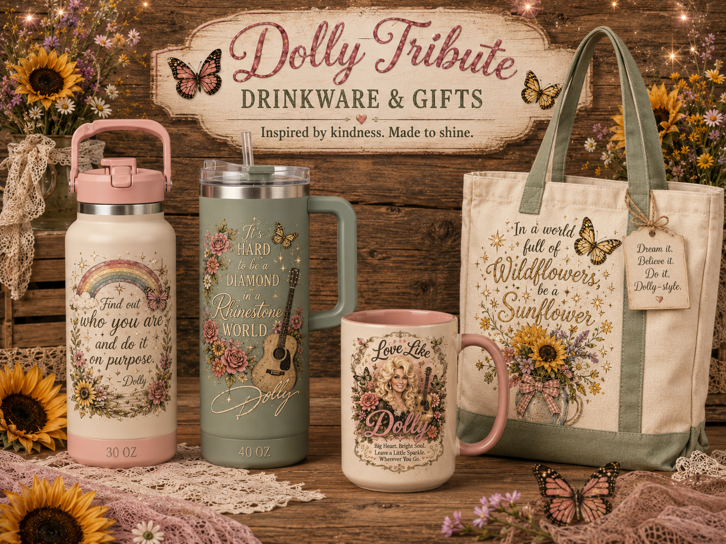 Dolly Inspired Tribute Drinkware and Gifts