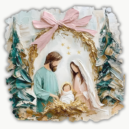 Painted Effect Manger Scene