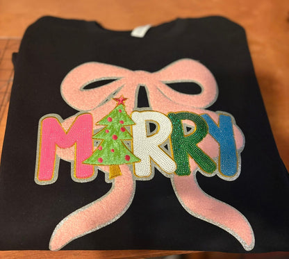 🎀 Custom MERRY Christmas Sweatshirt — Limited Edition Patch Design