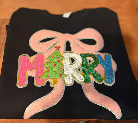 🎀 Custom MERRY Christmas Sweatshirt — Limited Edition Patch Design