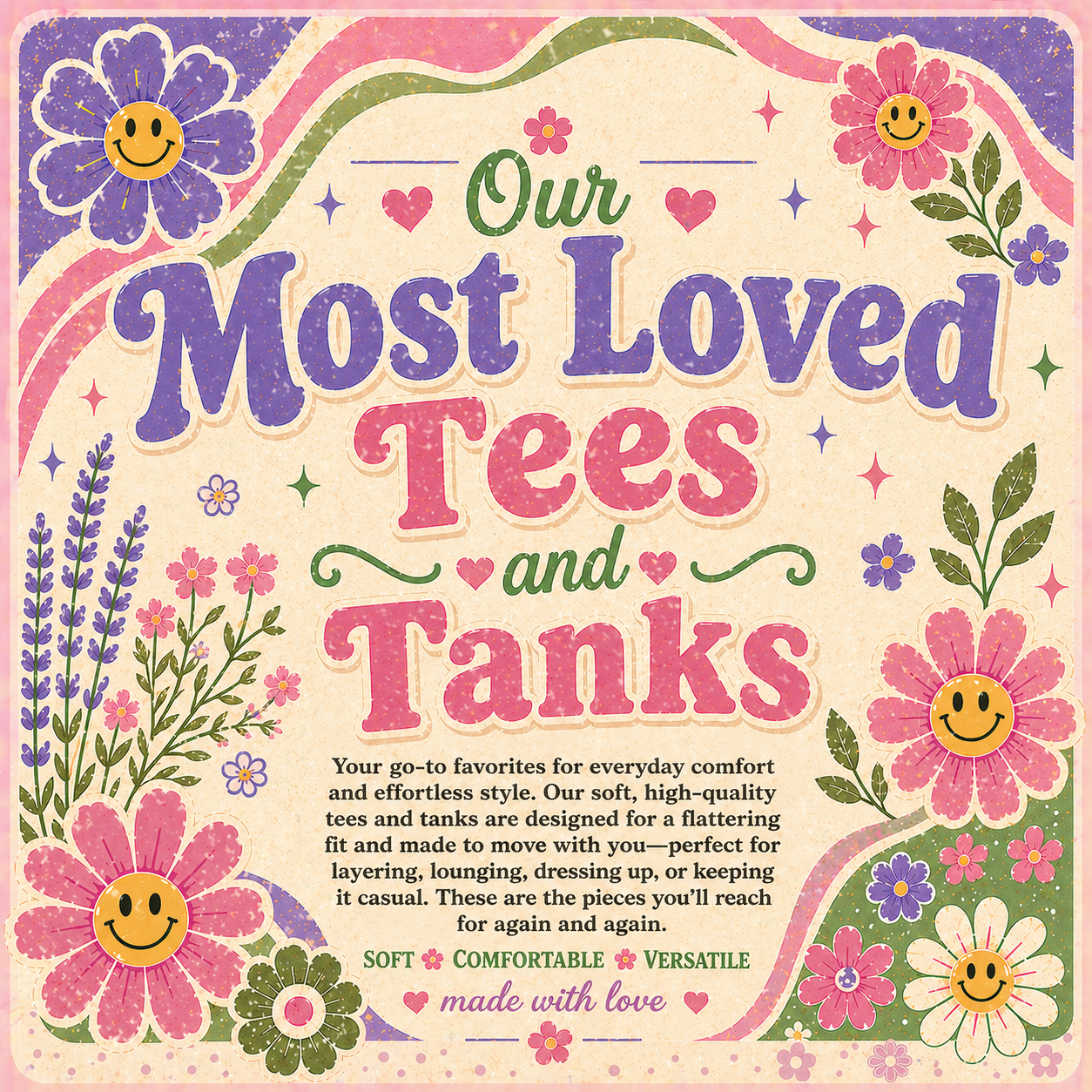 Our Most Loved Tees and Tank Tops- Choose your style and design!