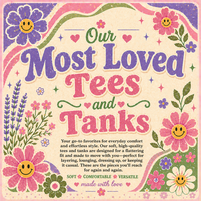 Our Most Loved Tees and Tank Tops- Choose your style and design!