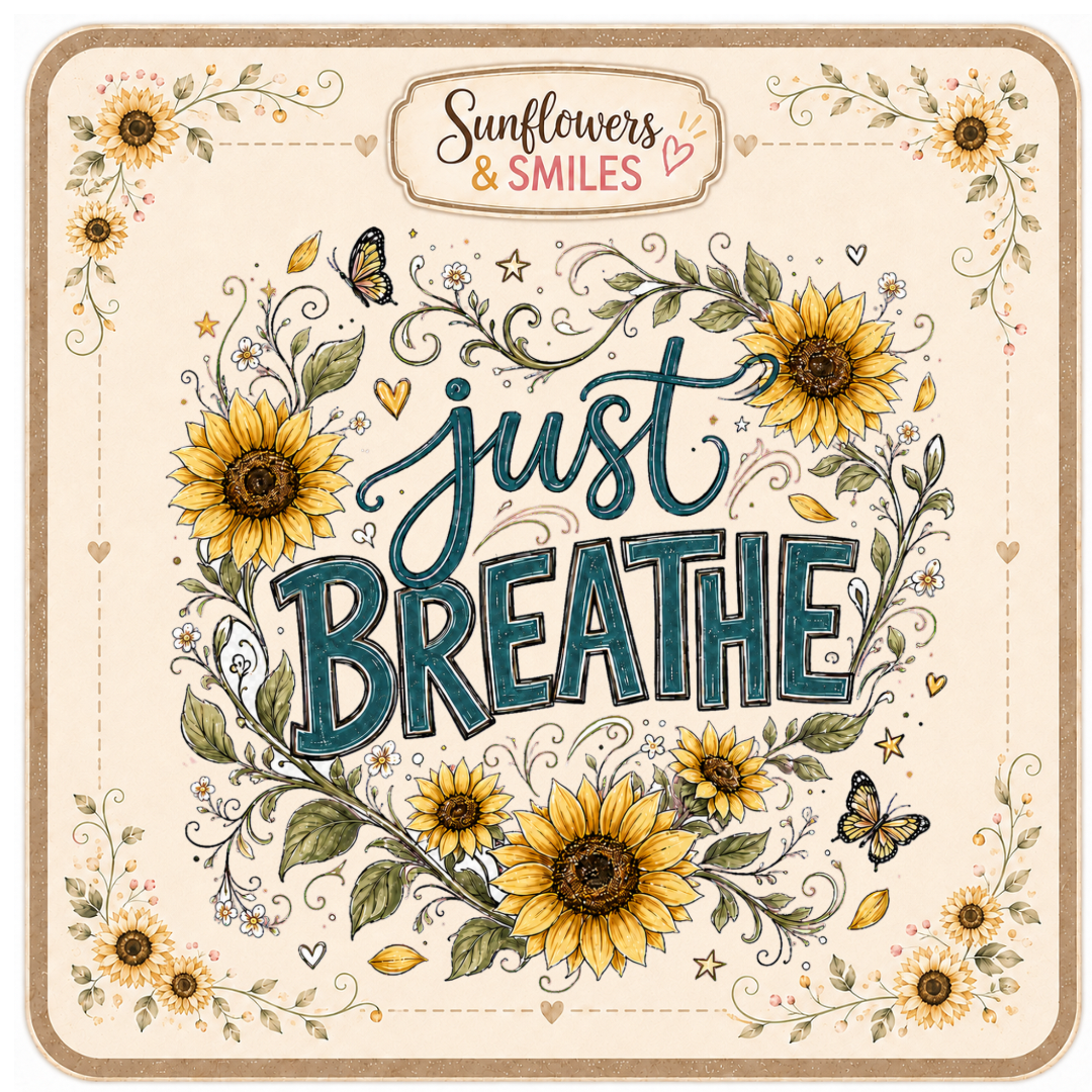Ready-to-Ship Sweatshirts Sunflowers Just Breathe