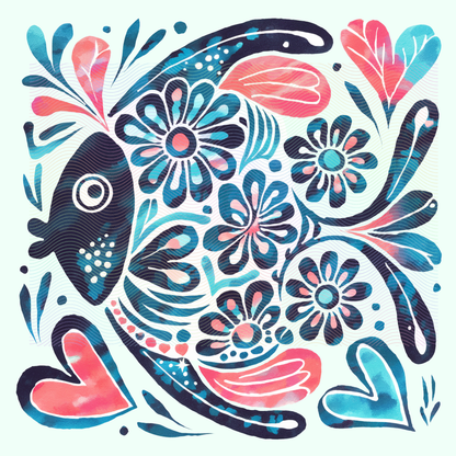 Boho Marine Life- Hand Drawn Tropical Fish