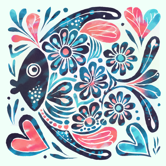 Boho Marine Life- Hand Drawn Tropical Fish