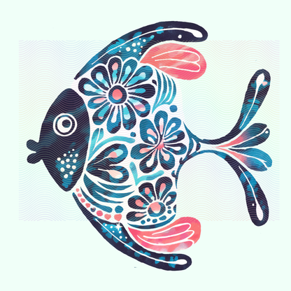 Boho Marine Life- Hand Drawn Tropical Fish