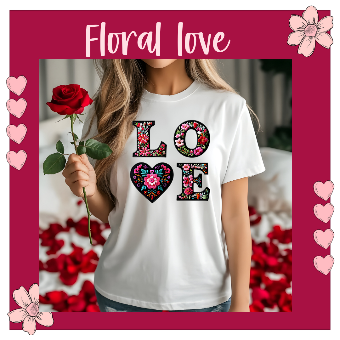 Valentines Day Custom Apparel or Other Gift-Love flowers