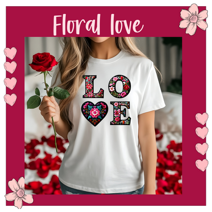 Valentines Day Custom Apparel or Other Gift-Love flowers