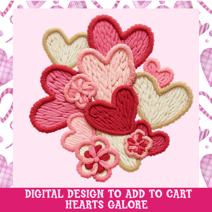 Design only- Yarn effect hearts galore