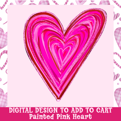 Design only- Pink painted heart
