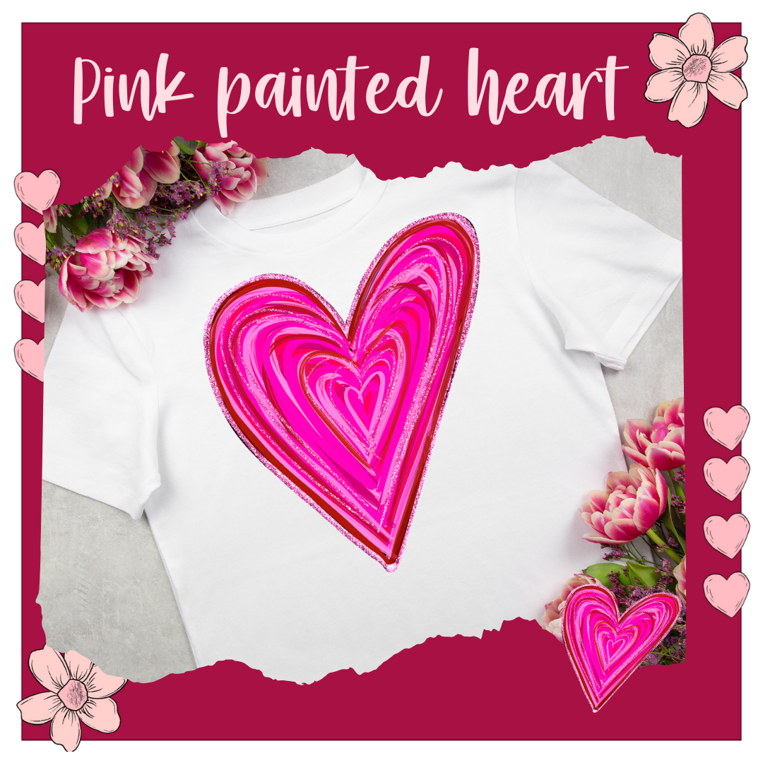 Design only- Pink painted heart
