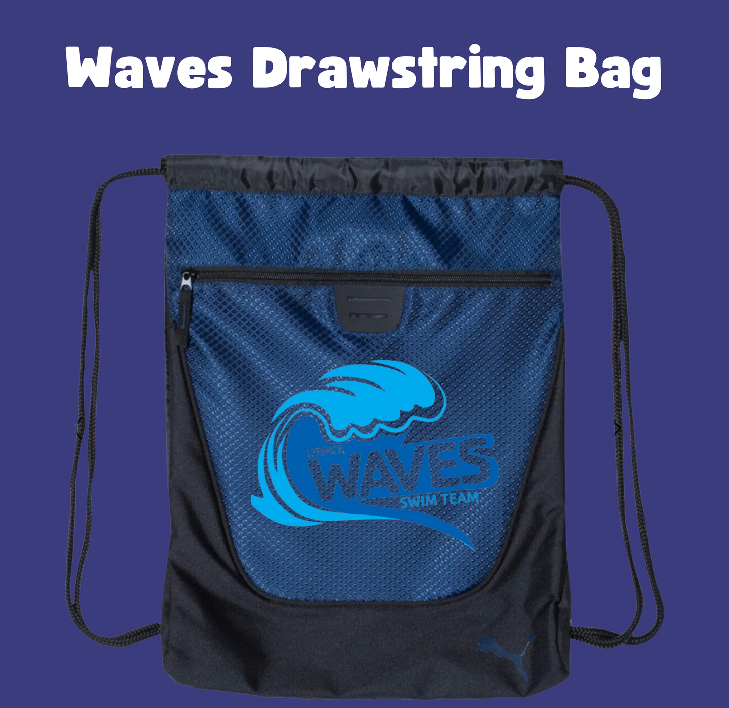 Waves drawstring bag with logo