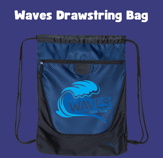 Waves drawstring bag with logo