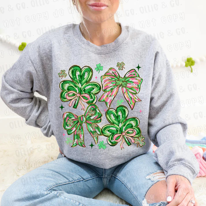 Shamrocks & Bows- T-Shirt, Tank or Hoodie