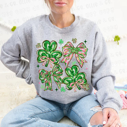 Shamrocks & Bows- T-Shirt, Tank or Hoodie