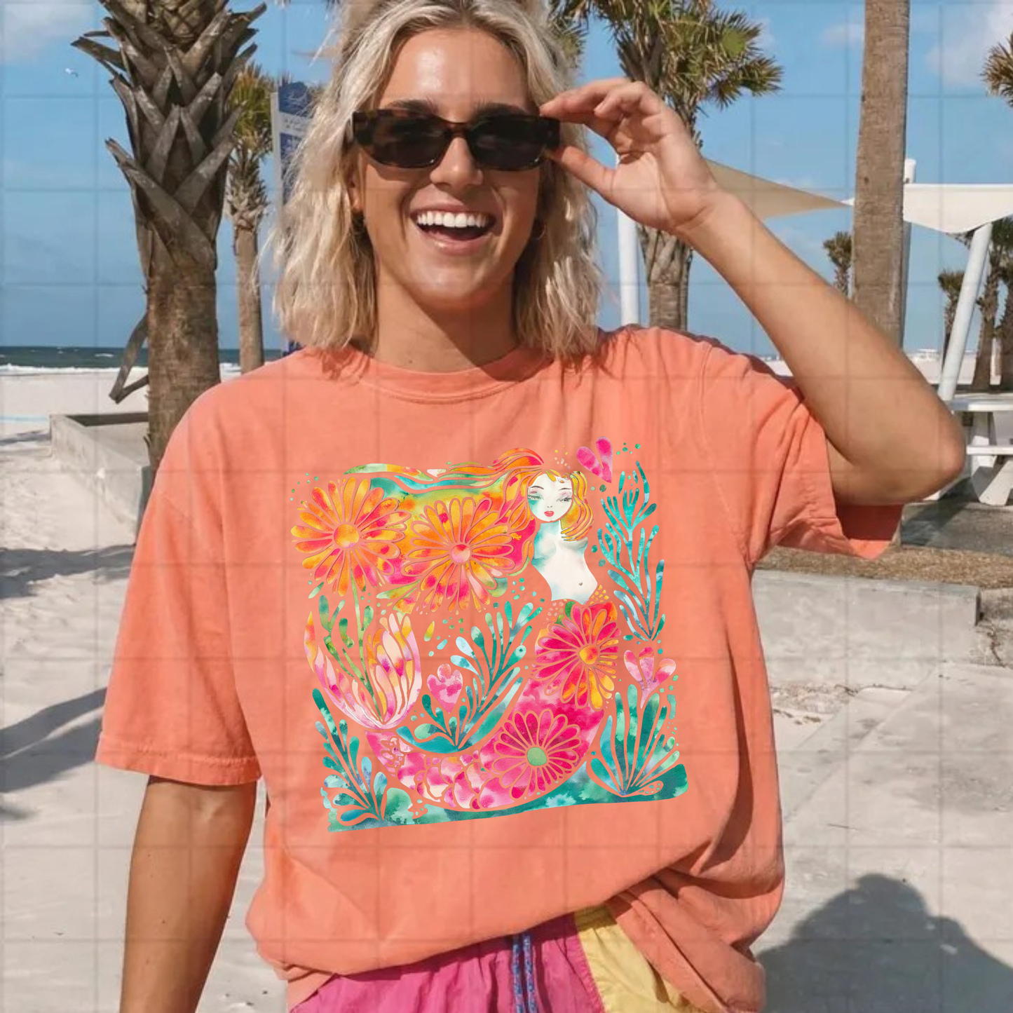 Boho Marine Life- Hand Drawn Mermaid