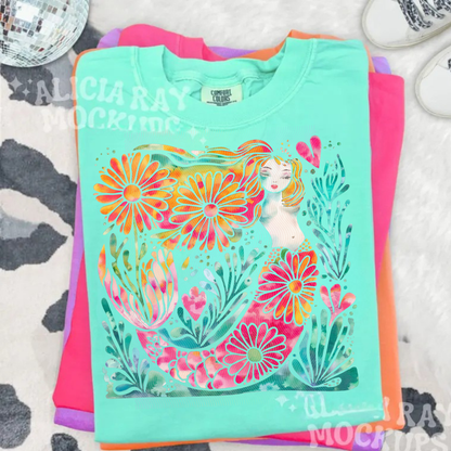 Boho Marine Life- Hand Drawn Mermaid