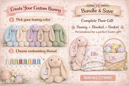Custom Embroidered Bunny- Not just for Easter!