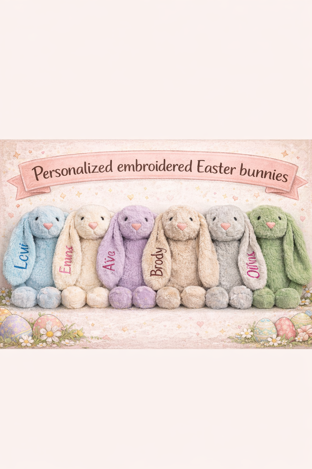 Custom Embroidered Bunny- Not just for Easter!