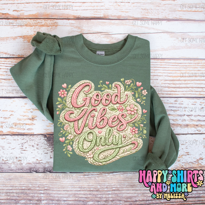 Faux Yarn Good Vibes Only - TShirt, Tank or Hoodie