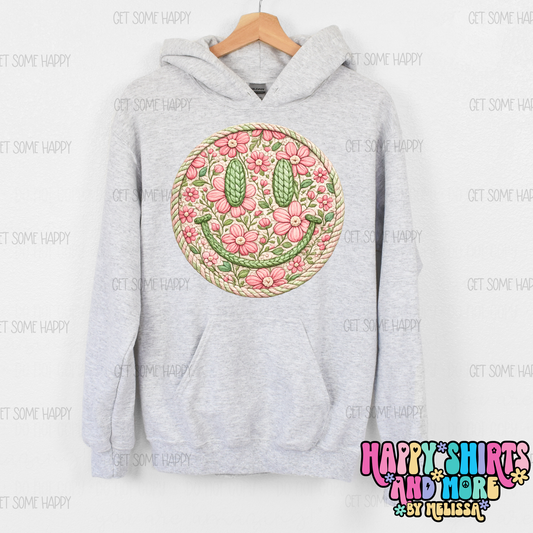 Faux Yarn Floral Smile - TShirt, Tank or Hoodie