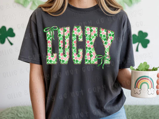 Lucky Leopard Pink and Green- T-Shirt, Tank, Hoodie or Tote Bag